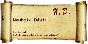 Neuhold Dávid névjegykártya